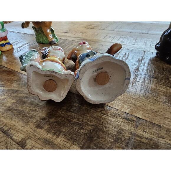 Vintage Japanese Anthropomorphic Salt & Pepper Shaker Lot Of 7 Cork - Picture 10 of 16